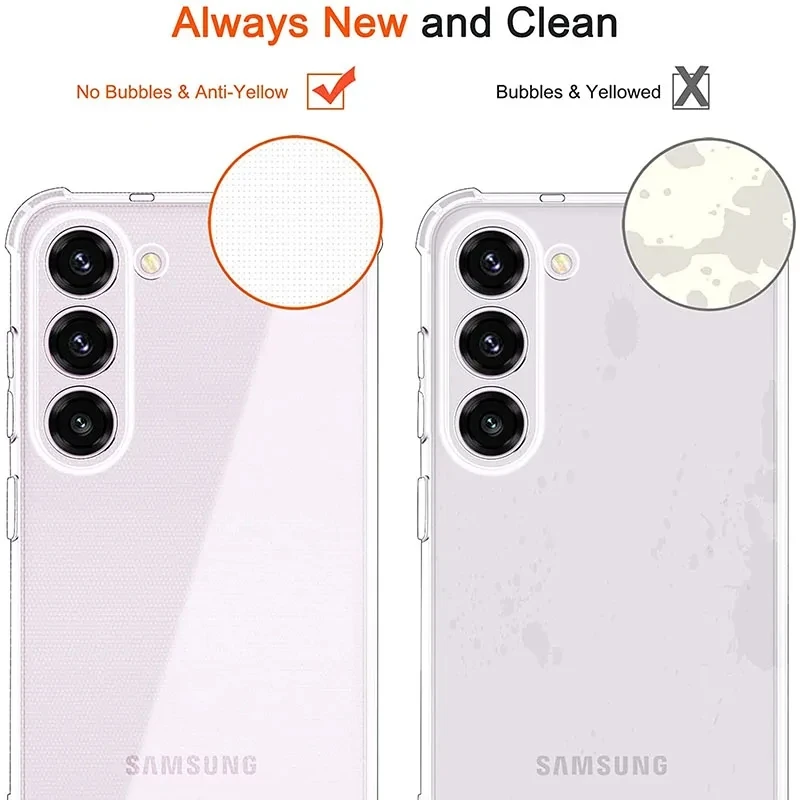 Color: Khaki - Soft Silicone Clear Phone Case For Samsung A25 A15 5G S24 Ultra S23 Plus A14 A24 A34 A32 A42 A52 A52S A05 A55 Back Cover