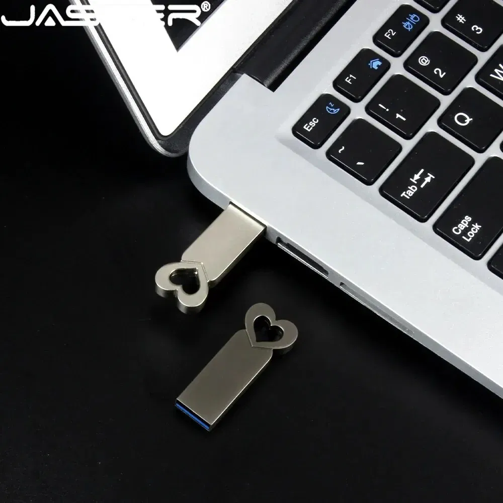 Capacity: 32GB, Color: Silver - Mini Metal Heart Shaped USB Flash Drive 64GB Black Portable Pen Drive 32GB High Speed Memory Stick 16GB Waterproof USB Stick
