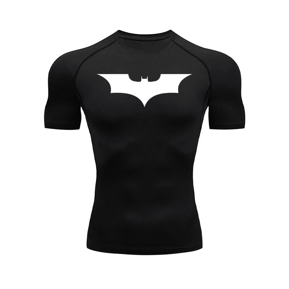 Color: black, Size: L - Men's Athletic Compression Shirts Athletic Quick Dry Breathable Rash Guard Athletic Tight Workout Tops Summer Men
