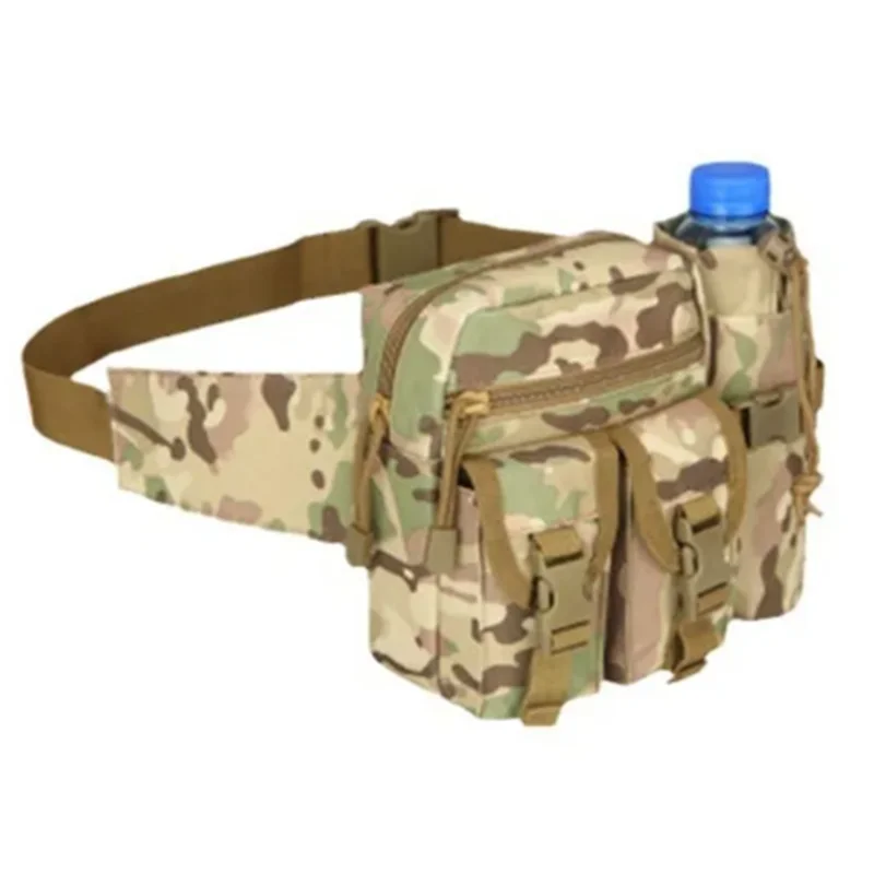 Color: Beige - 1PC New Multifunction Waist Bag Three Colors Oxford Tactical Waist New Multi-Function Pockets Phone Pouch Fanny Pack GZH015