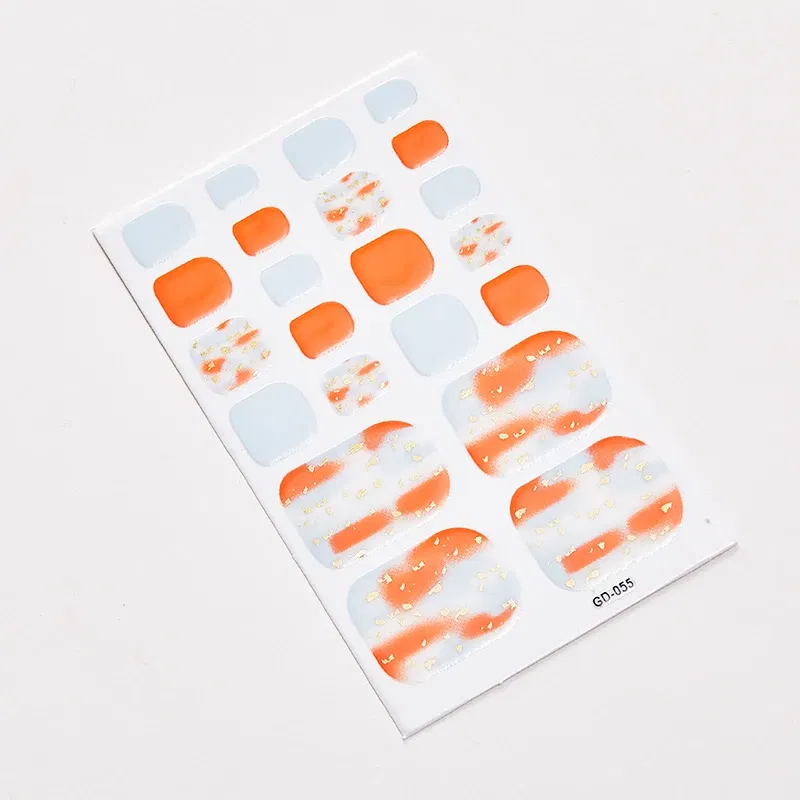 Color: Watermelon red - 22 Tips/Sheet Women Salon Nail Wraps DIY Self Adhesive Nail Sticker Decals Plain Stickers Nails Sticker Designer Designed