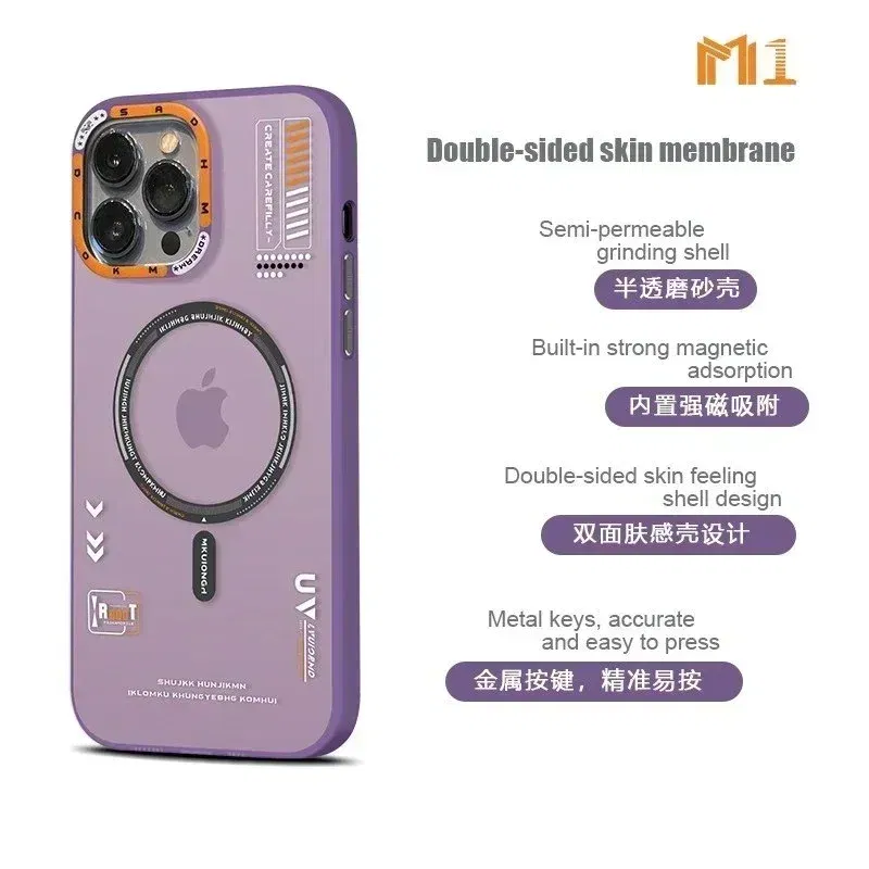 Color: black, Material: Genuine leather - Matte Magnetic Phone Case For iPhone 12 13 14 15 16 Pro Max Megsafe Wireless Charge Frosted Back Metal Lens Frame Buttons Cover