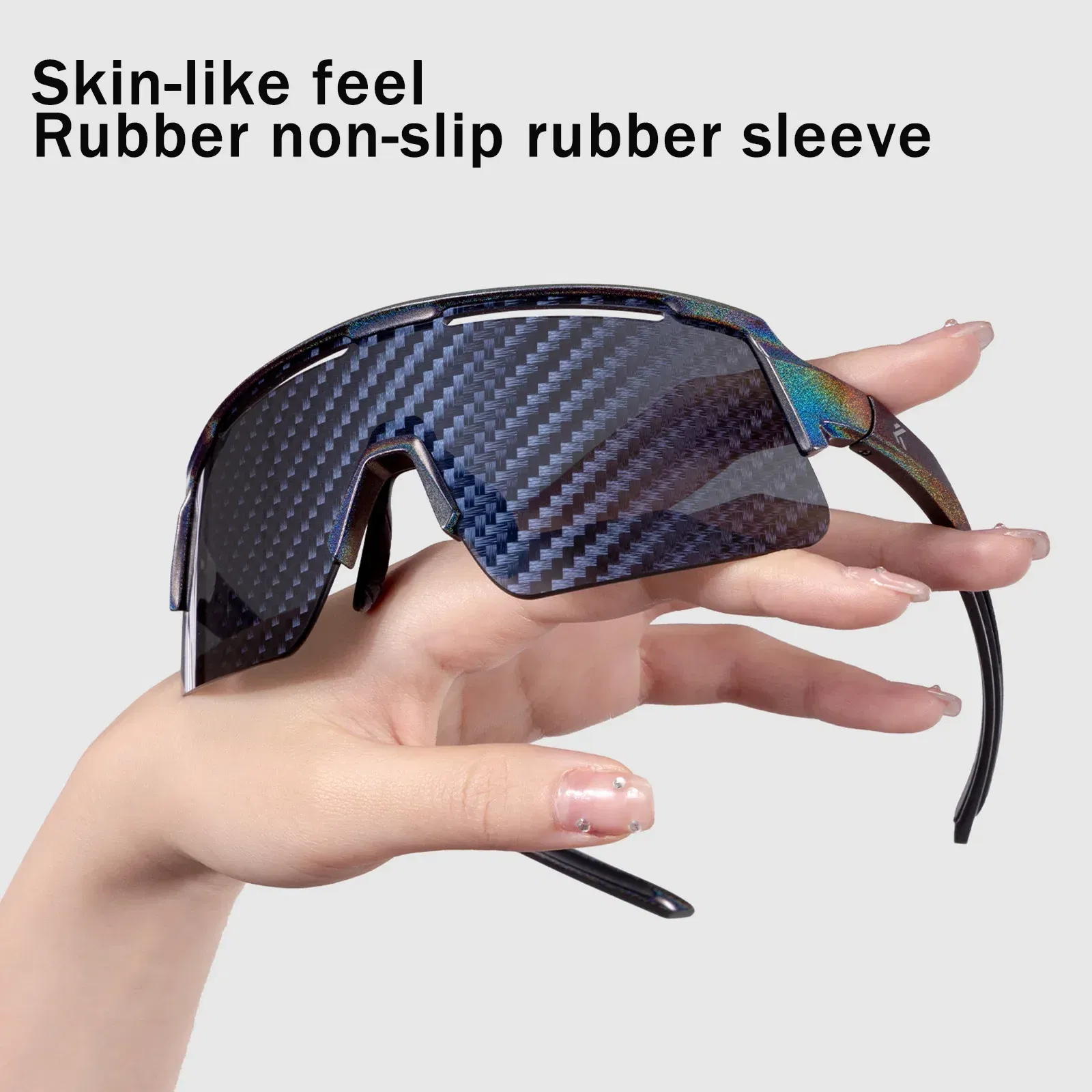 Color Name: black - KAPVOE New Technology Nano Lenses Cycling Glasses Bike UV400 Eyewear Outdoor Sports Sunglasses Men Women Road Bicycle Goggles
