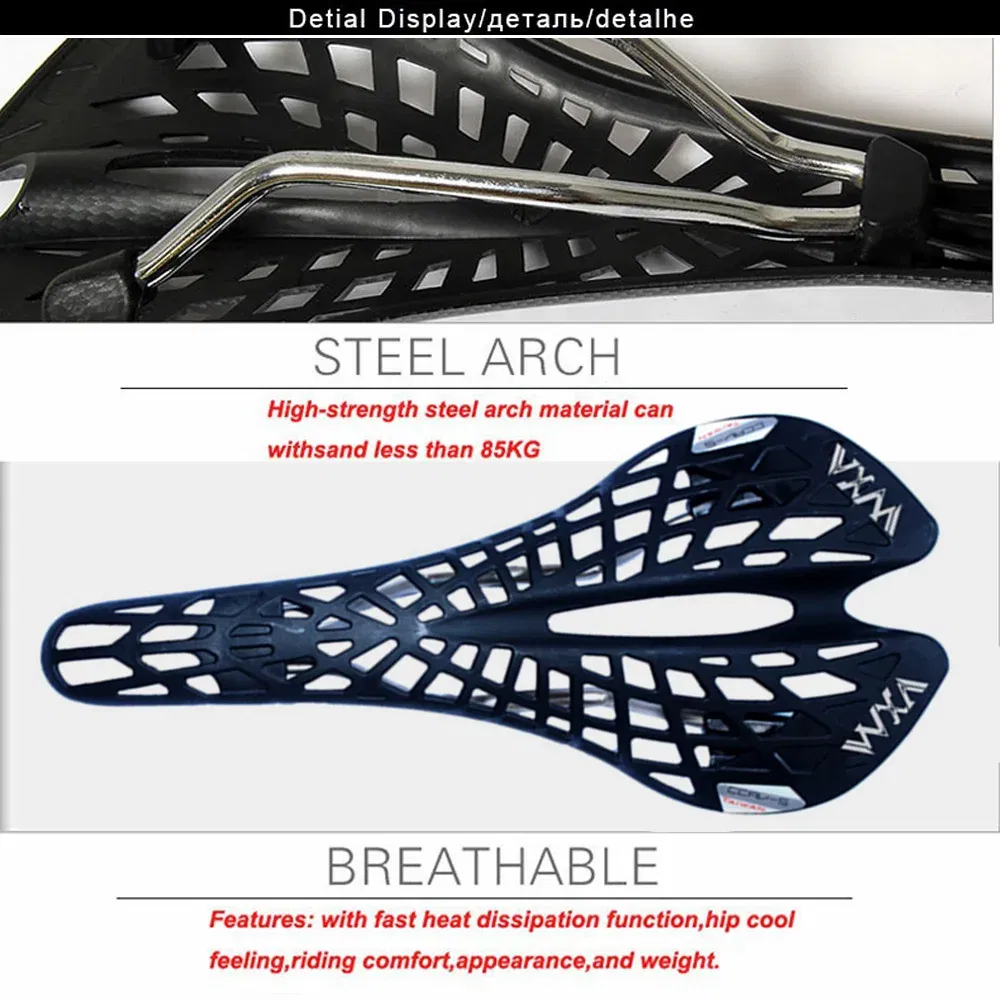 Color: WHITE - VXM Bicycle saddle Road Bicycle Mountain bike saddle Cycling Breathable Spider Ergonomic Hollow Front seat Mat Bicycle parts