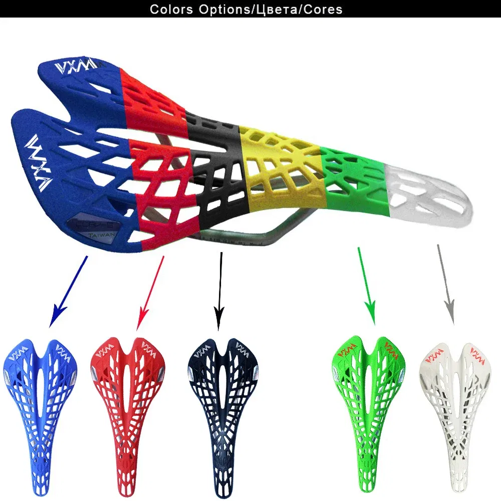 Color: WHITE - VXM Bicycle saddle Road Bicycle Mountain bike saddle Cycling Breathable Spider Ergonomic Hollow Front seat Mat Bicycle parts