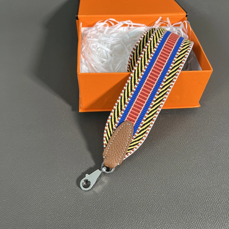 Color: Orange, Size: L - Herbag Evelyn Replacement Shoulder Strap Gold Togo Cowhide Woven Canvas 5cm Wide Hand-Sewn