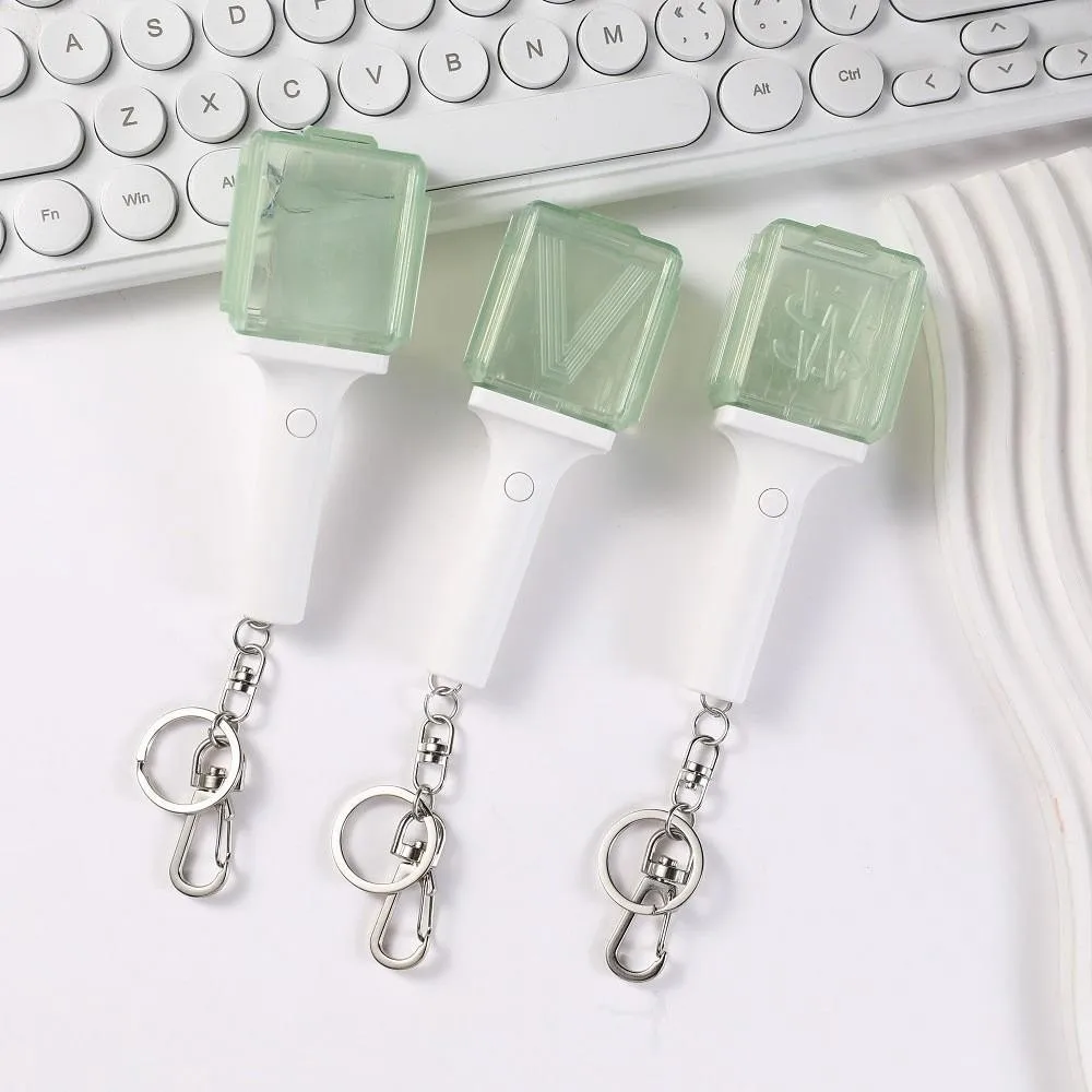 Color: Red - Kpop Idol 127 Wish Deram V  Mini Lightstick Keyring Support Glow Stick Key Chains Fans Gift
