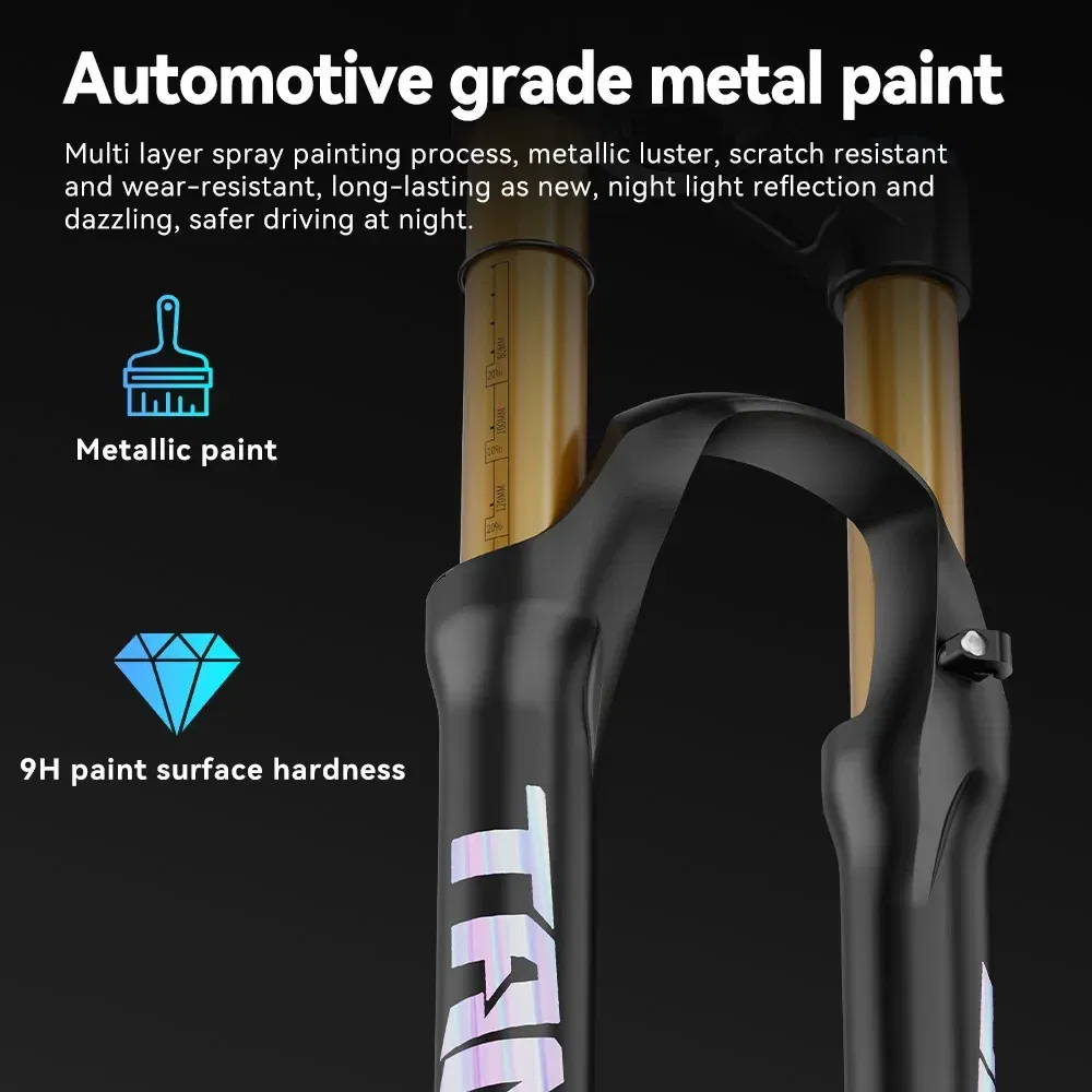 Color: Blue - TANKE Bike Fork Rebound Adjustable MTB Air Front Suspension 26/27.5/29 Inch 120mm Travel Quick Release Fork Bicycle Accessories