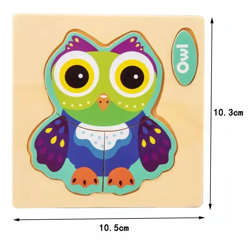 Color: VIOLET/?«?—?…°, Ships From: CHINA - Wooden Puzzle Jigsaw Toys For Children Wood 3d Cartoon Animal Puzzles Intelligence Kids Early Educational Toys for Children