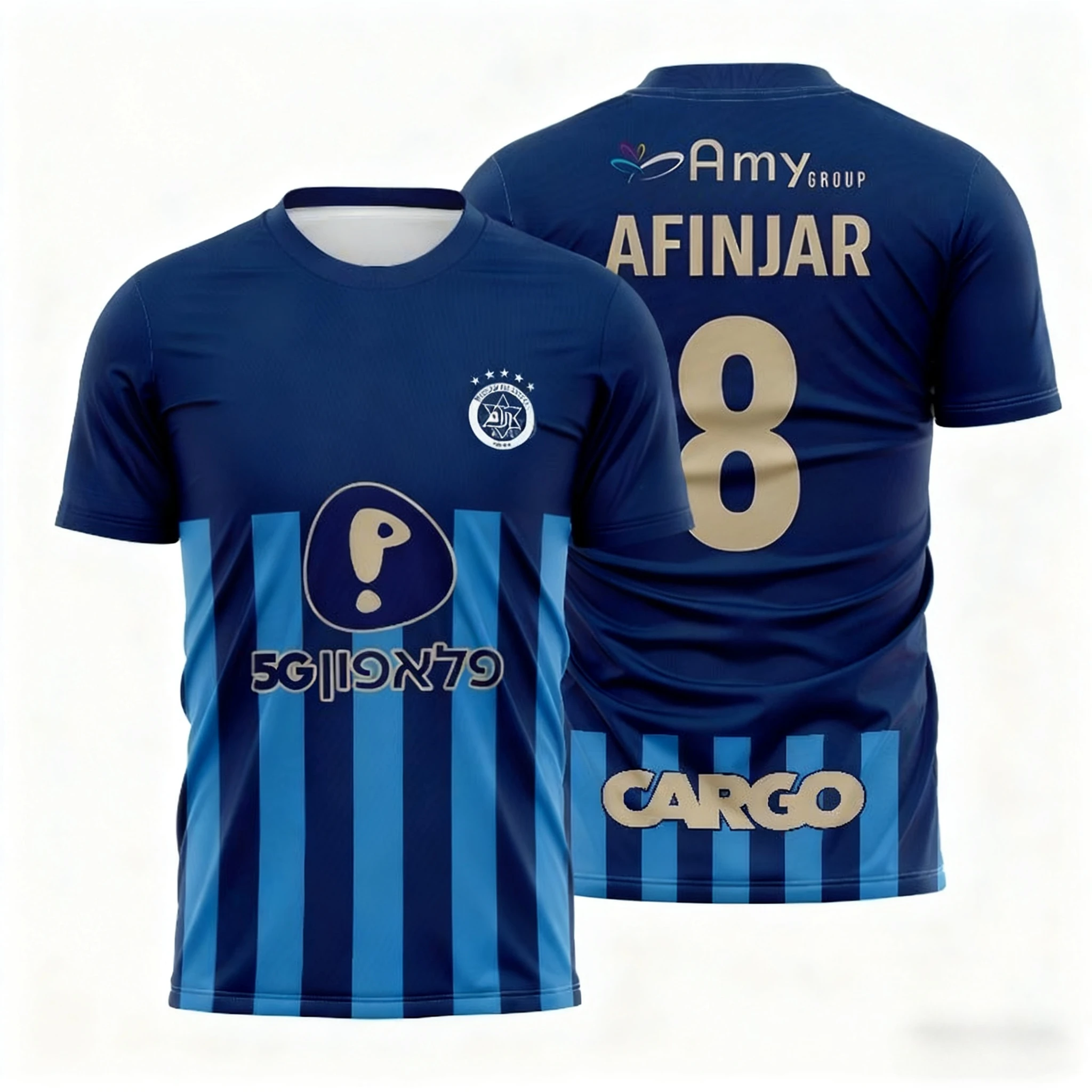 Color: Blue, Size: L - The Latest Breathable Men's and Women's T-shirts for The Daily Training of Maccabi Tel Aviv Football Club in 2026