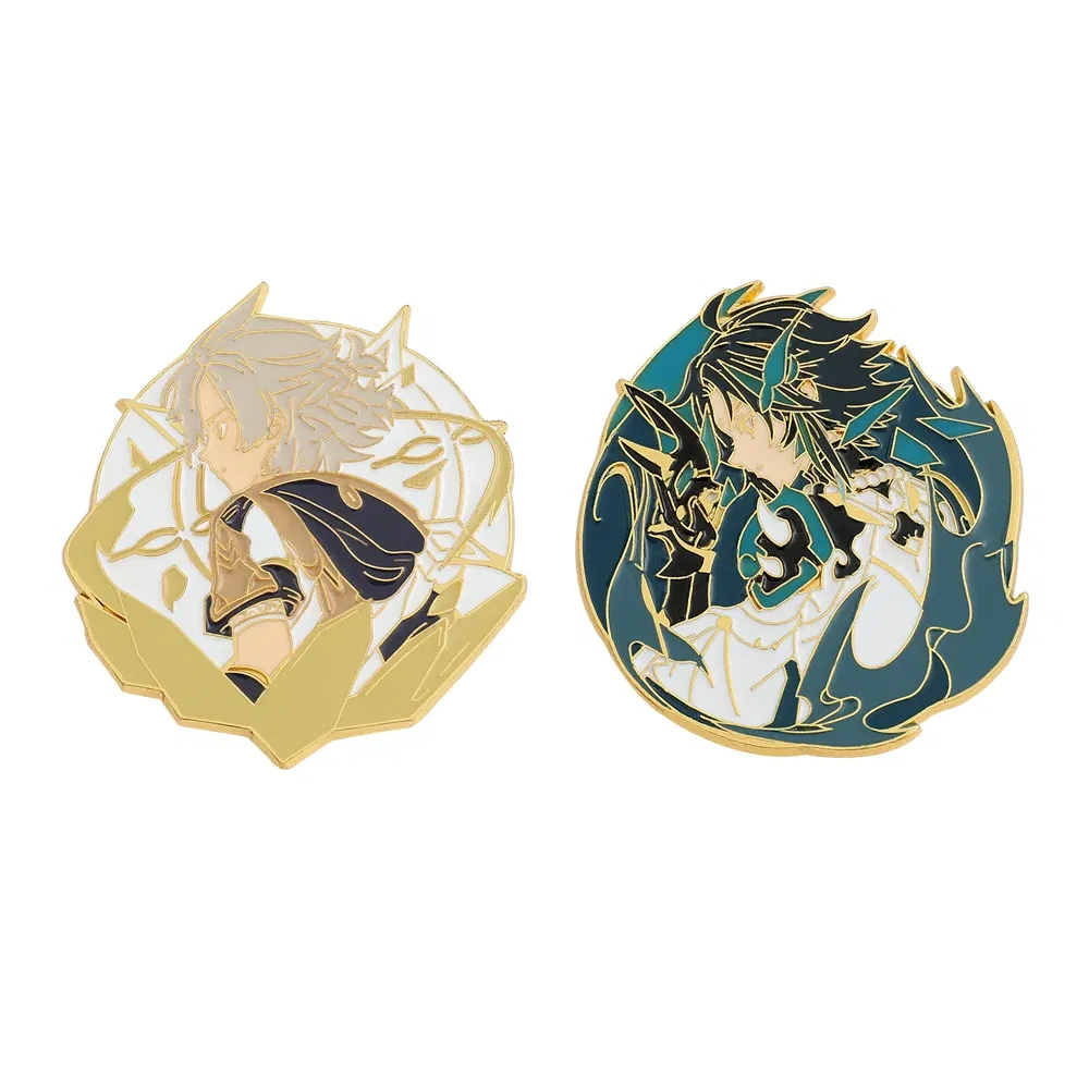 Metal color: Light Yellow Gold Color, Ships From: CHINA - Genshin Impact Star Enamel Pins Series  Albedo Xiao Metal Badge Button Brooch  Collection Medal Souvenir