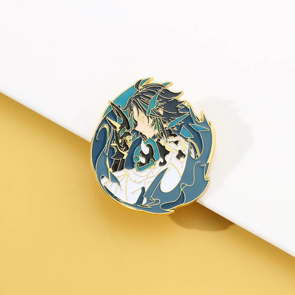 Metal color: Light Yellow Gold Color, Ships From: CHINA - Genshin Impact Star Enamel Pins Series  Albedo Xiao Metal Badge Button Brooch  Collection Medal Souvenir