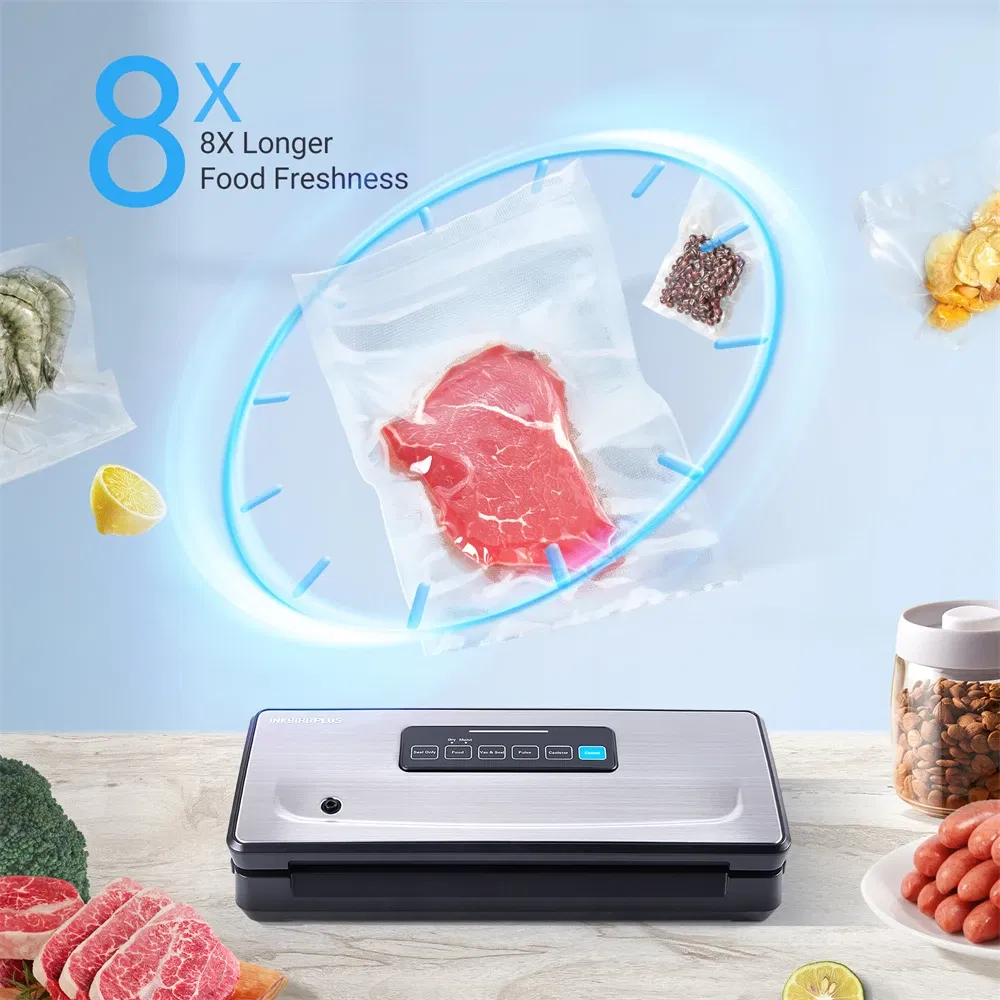 Color: Silver, Ships From: CHINA - INKBIRD INK-VS02 Vacuum Sealer Packaging Machine For Food Storage Household Vacuum Food Packer Sous Vide Vacuum bag Rolls