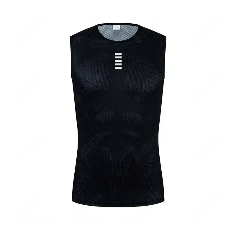Color: Black, Size: L - Cycling Base Layers Reflective Vest White Cycling Jersey Undershirt Quick Dry Elastici Vest Road Bike Jerseys