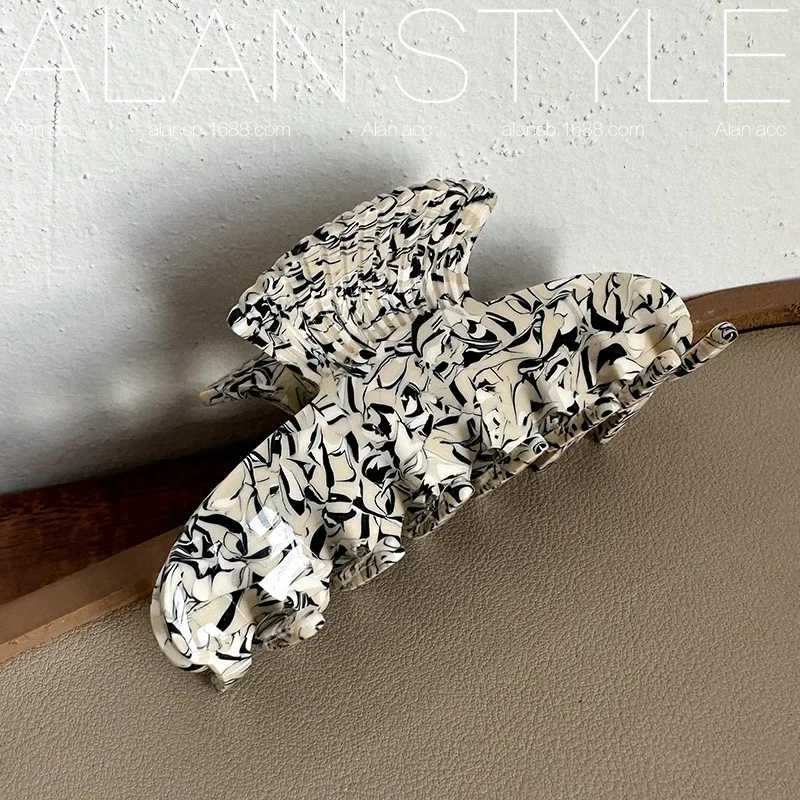 Color: GRAY - 9cm Long Acetate Hair Crabs Hair Clips Claws for Girls Rolled up Hair Style Daliy