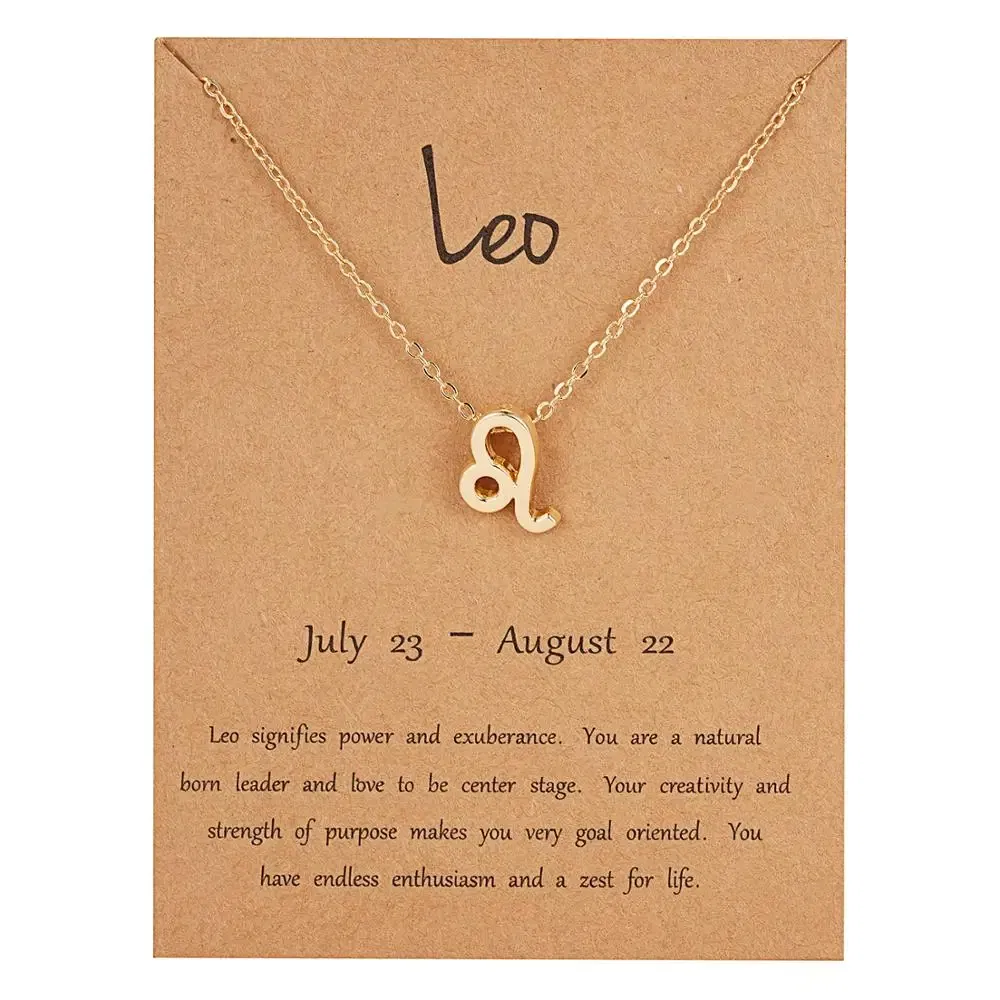 Metal Color: ROSE GOLD COLOR - 12 Constellation Pendant Necklaces Jewelry Choker Necklace Zodiac Sign Charm Necklace Birthday Gifts Aquarius Pisces Leo Virgo