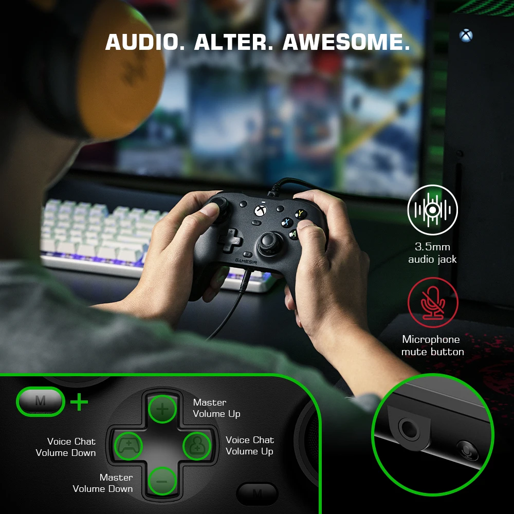 Color: WHITE, Ships From: CHINA - GameSir G7 Xbox Gaming Controller Wired Gamepad for Xbox Series X, Xbox Series S, Xbox One, ALPS Joystick PC, Replaceable panels