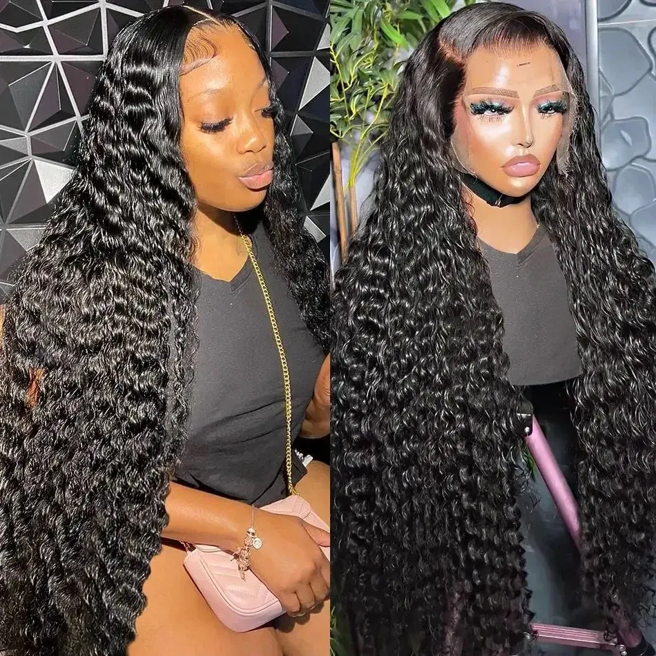 Stretched Length: 32inches, Density: 200%, Ships From: CHINA, Lace Size: 13x6 - hd lace wig 13x6 human hair Curly Wig For Women choice Pre Plucked 30 40 Inch Loose Deep Wave Water wave Frontal Wigs