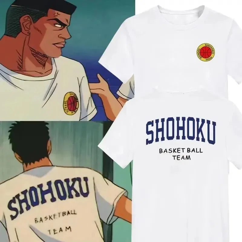 Color: Red, Size: S - Japanese Anime Shohoku Basket Ball Team T-Shirt Men Women Sakuragi Hanamichi Print T Shirts Oversized Cosplay Unisex Clothes