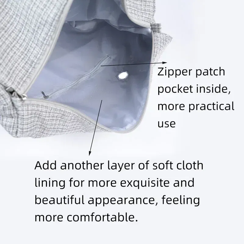 Color: Silver - TANQU Classic Mini linen canvas organizer fabric inner lining Insert for Obag Mini O Bag Women's Handbag Accessory