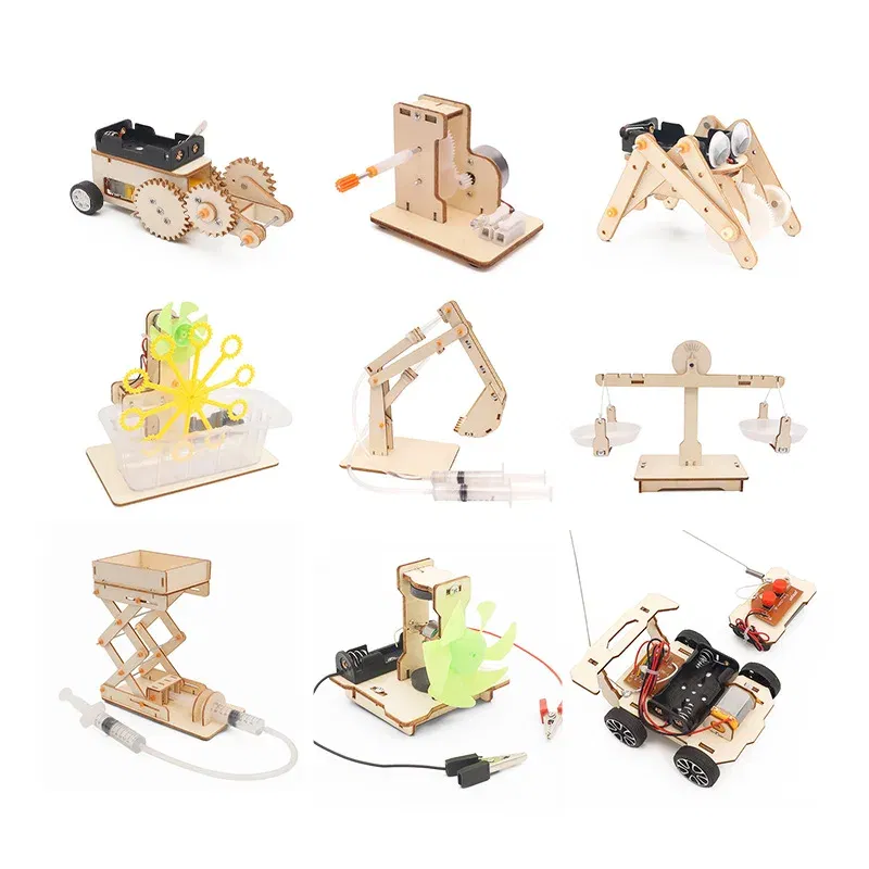 Color: Khaki - DIY Physical Model Science Experiment Educational Toy Handmade Small Production Assembly Craft Technology Project for School Kid