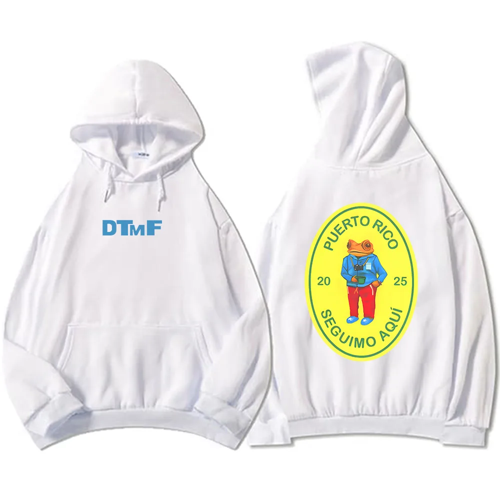 Color: Ivory, Size: XXXL - DTMF Deb?­ Tirar Más Fotos 2025 New Album Hoodies Bad Bunny Singer Printing Sweatshirts Men Women Clothing Sudaderas Hombre Male