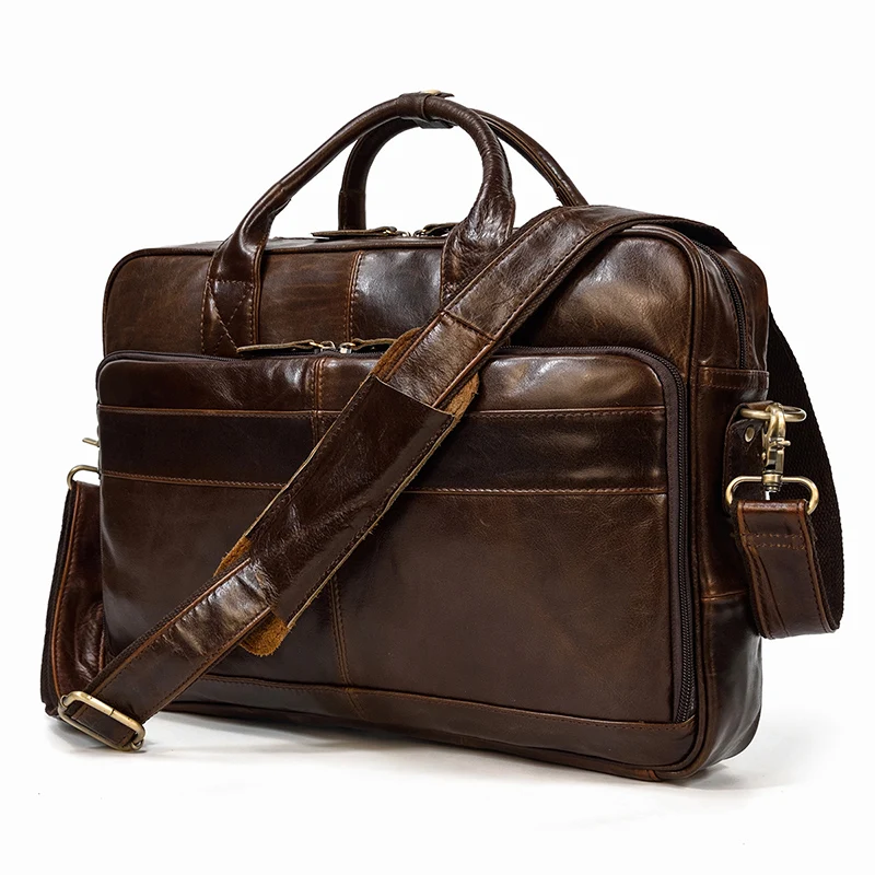 Color: army green, Ships From: CHINA - Newsbirds Leather Men Briefcase Doctor Layer Business Man Laptop Bag 15 6 inches Genuine Leather Computer Bags Men Male Tote Bag
