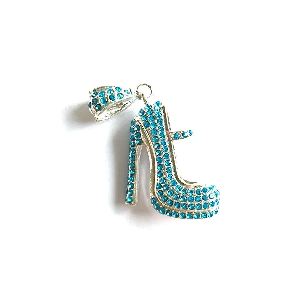 Metal color: ROSE GOLD COLOR - 1pc High Heel Shoe Charms for Women DIY Jewelry Accessories S9