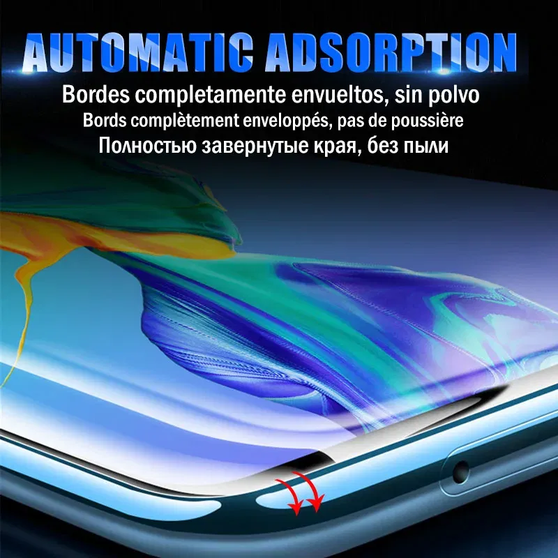 Color: Blue - 600D Screen Protector For Huawei Mate 10 20 Lite Soft Full Cover Hydrogel Film For Huawei Mate 8 10 20 30 Pro No Glass Film
