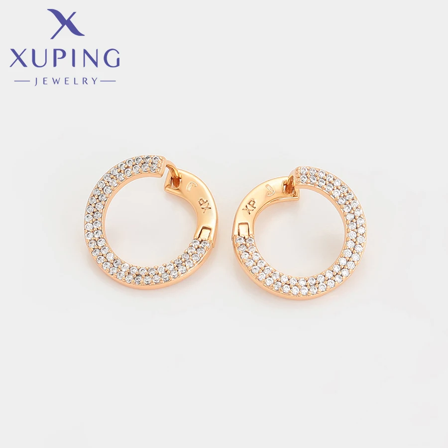 Metal Color: Rhodium Plated, Main Stone Color: WHITE - Xuping Jewelry Fashion С?µрьги Charm Simple Gold Color Earrings for Women Girl Party Copper Alloy Exquisite Gift X000463287