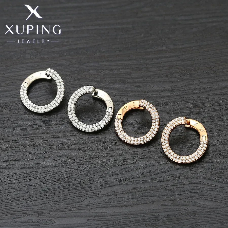 Metal Color: Rhodium Plated, Main Stone Color: WHITE - Xuping Jewelry Fashion С?µрьги Charm Simple Gold Color Earrings for Women Girl Party Copper Alloy Exquisite Gift X000463287