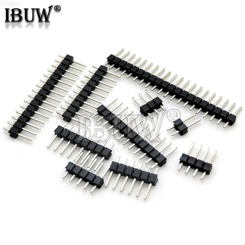 Color: Ivory - 2.54mm Single Row Male 2~40P Breakaway PCB Board Pin Header Connector Strip Pinheader 2/3/4/5/6/8/10/12/15/20/40Pin For Arduino