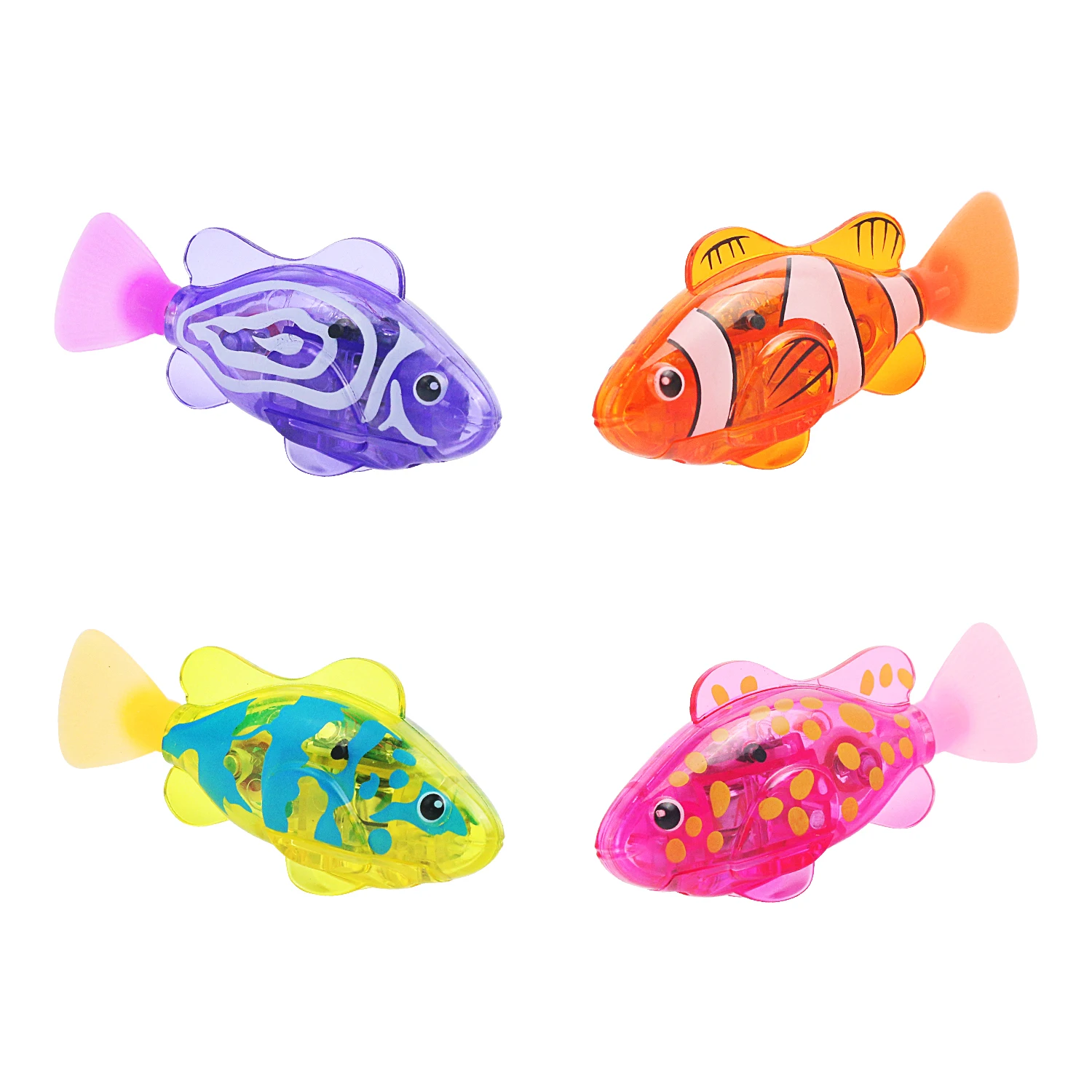 Color: Red - Children's Water Playing Electronic Fish Sensing Luminescent Toy Shower Shower Shower Swimming Swinging Fish