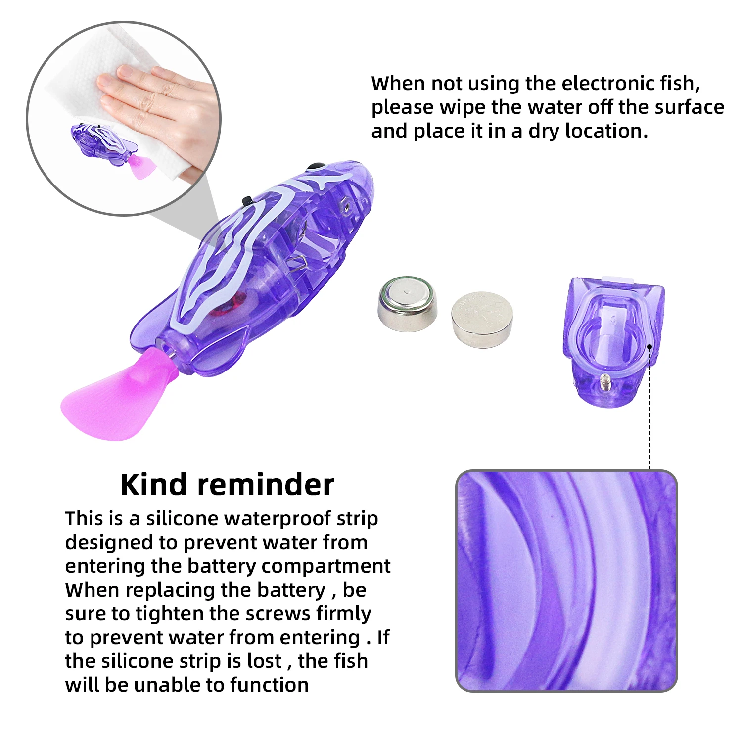Color: Red - Children's Water Playing Electronic Fish Sensing Luminescent Toy Shower Shower Shower Swimming Swinging Fish