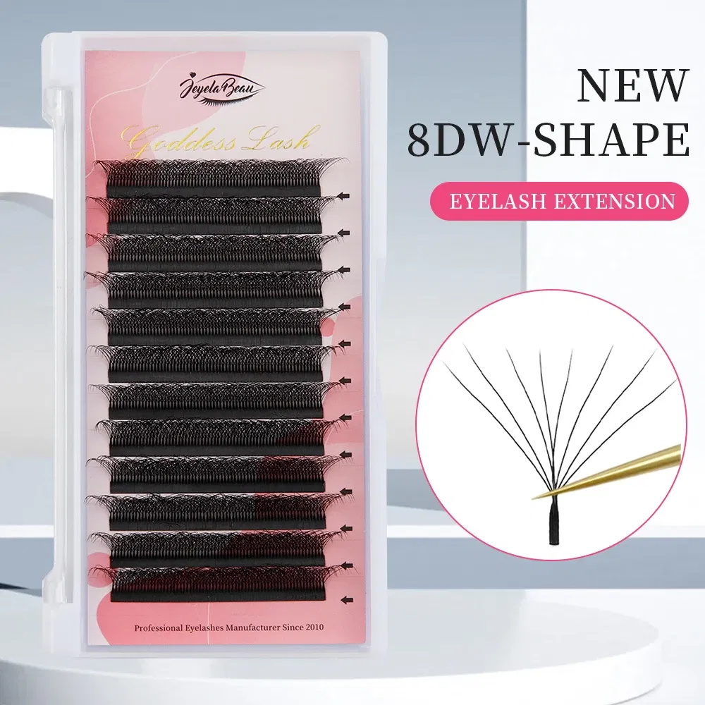 Color: Copper, Curl: C, Thickness: 0.07mm, Length: 10mm, Ships From: CHINA - Goddess 3D/4D/5D/6D/7D/8D W Shape lashes 4D Premade Fan Lash Extensions 0.07 C/D Curl Natural Soft High Quality Idividual Lashes