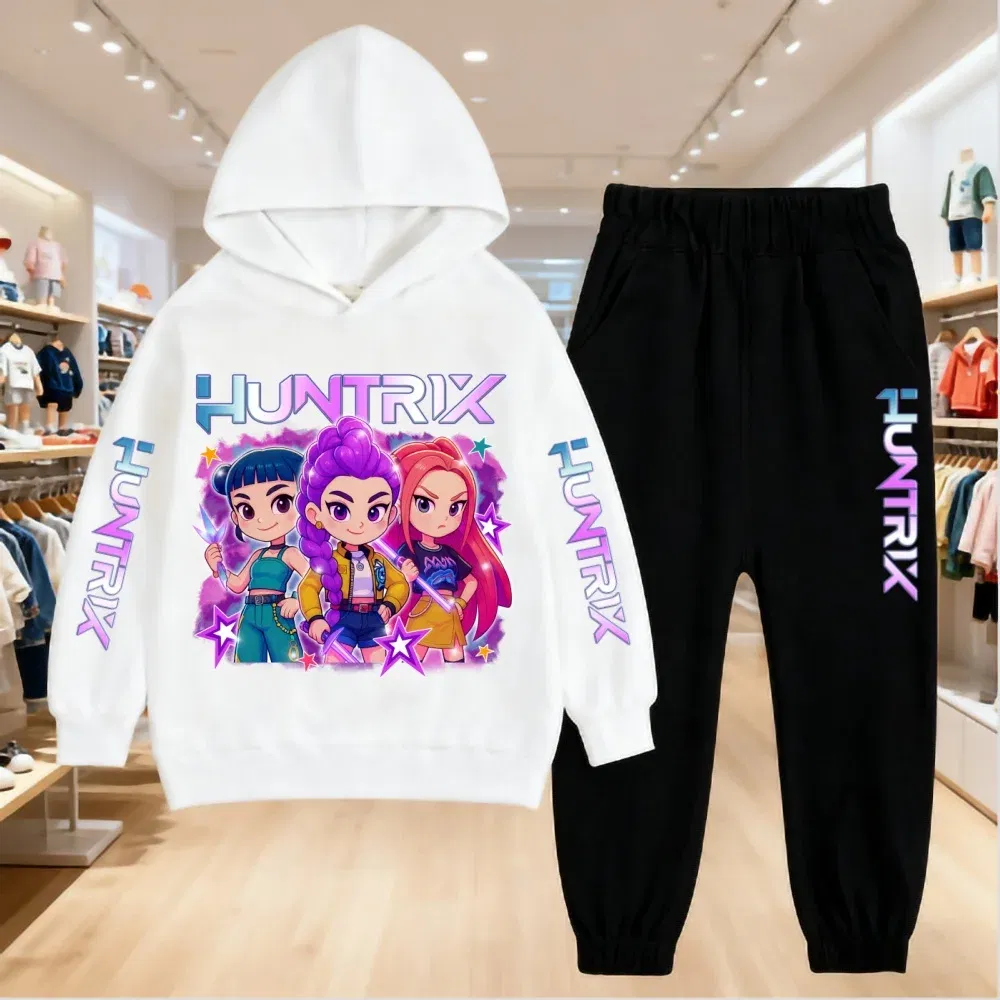 Color: Pink, Kid Size: 14 - 2025 KPop Demon Hunters Kids Hoodie Set Boys Teen Girls Hoody Sweatshirts With Pants Tracksuit Children's Autumn Clothing 2pcs