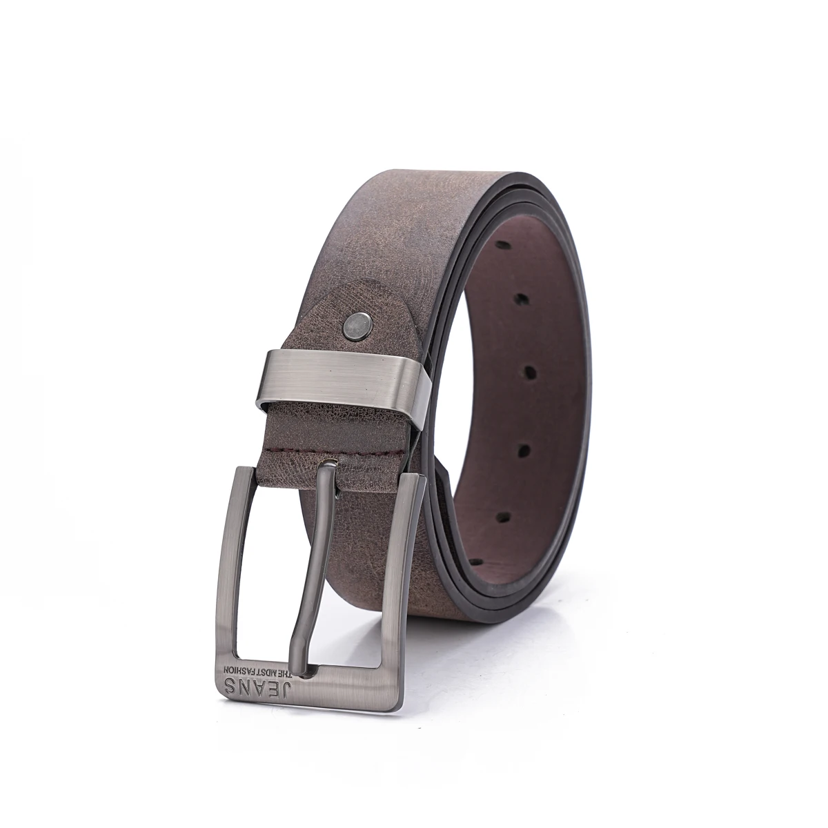 Color: khaki, Belt Length: 120cm - 1pcs men's multi-color PU needle buckle belt suitable for leisure business gifts