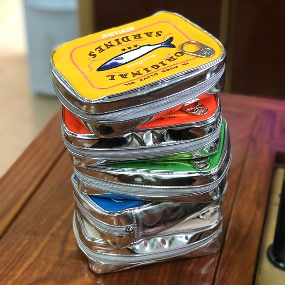 Color: Yellow - Canned Sardines Style Bath Travel Bag Cute Toiletry Bag Creative Fashion Women Cosmetic Bag Multi-function for Weekend Vacation