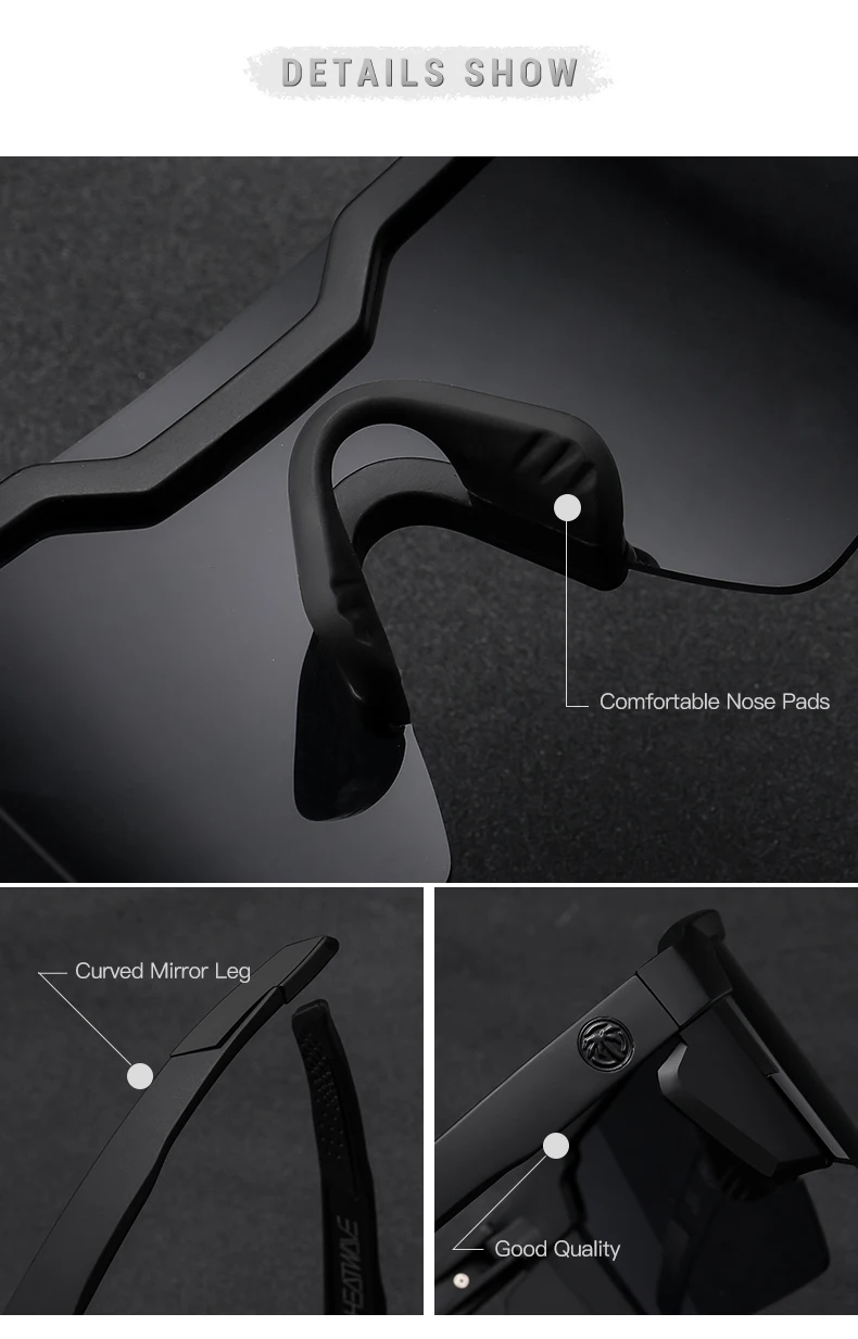 Lenses Color: Brown, Frame Color: BROWN - NEW High quality luxury Heat Wave brand sunglasses square Conjoined lens cycling Women men sun glasses UV400