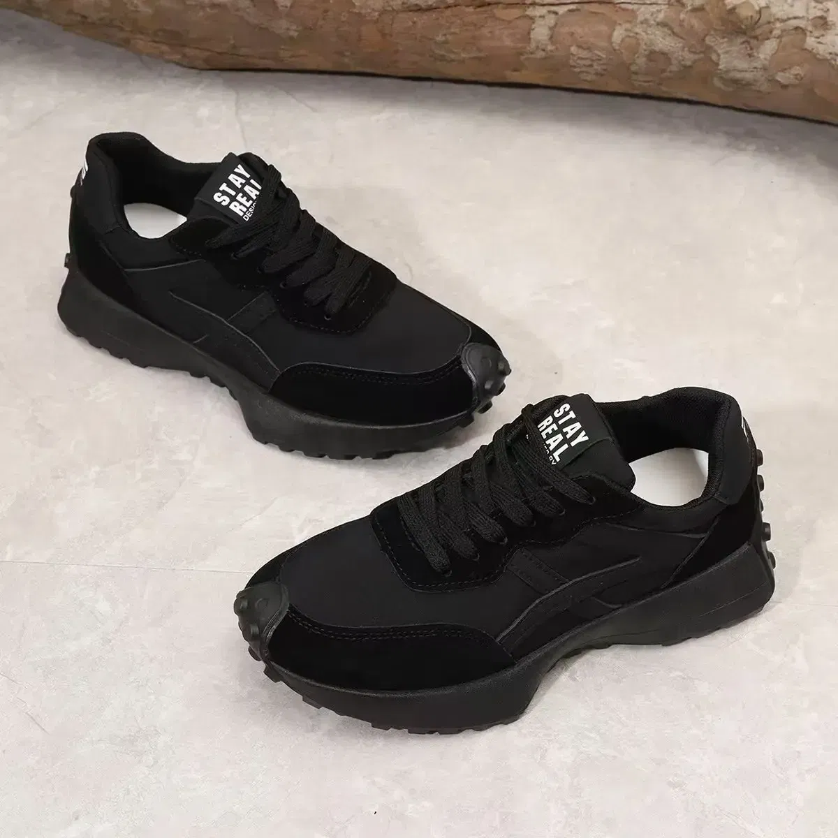 Color: Beige, Shoe Size: 38 - Women Sneakers Leather Luxury Platform Shoes New Fashion Leisure Light Anti-slip Black Running Shoe Fashion Designer Women Shoes