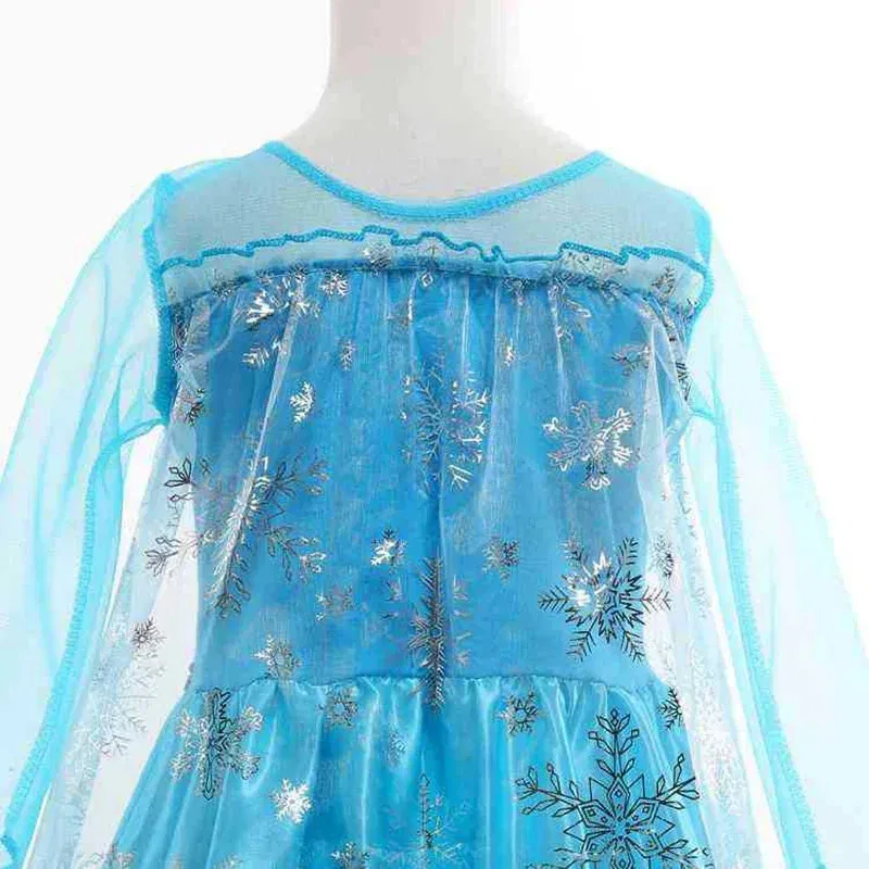 Color: light brown, Kid Size: 4T - Disney Girls Cospaly Snow Queen Elsa Costumes Kids Carnival Party Prom Gown Robe-Playing Children Clothes Frozen Princess Dress