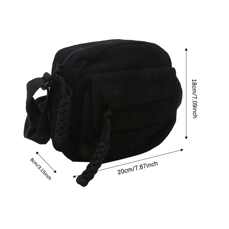 Color: Brown - Crossbody Bags Women Canvas Flap-bag Kawaii Harajuku All-match Students Casual Female Handbags Korean Ulzzang Daily Chic Fashion