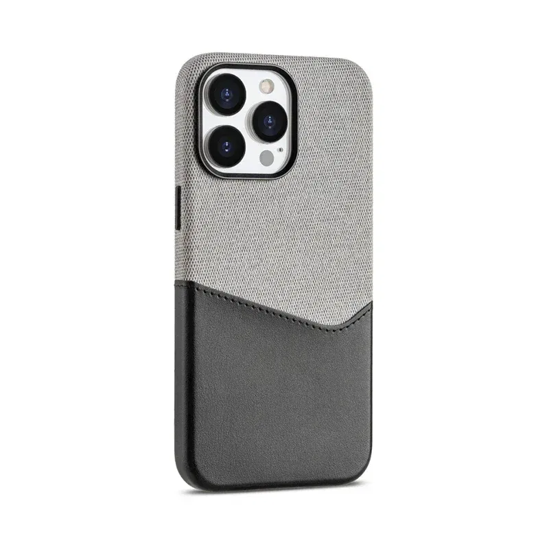 Color: Blue, Material: ABS - Card Holder MagSafe Leather Phone Case For iPhone 14 16 Pro Max 13 15 Pro 12 Pocket Wireless Charging Alloy Lens Hit Color Cover