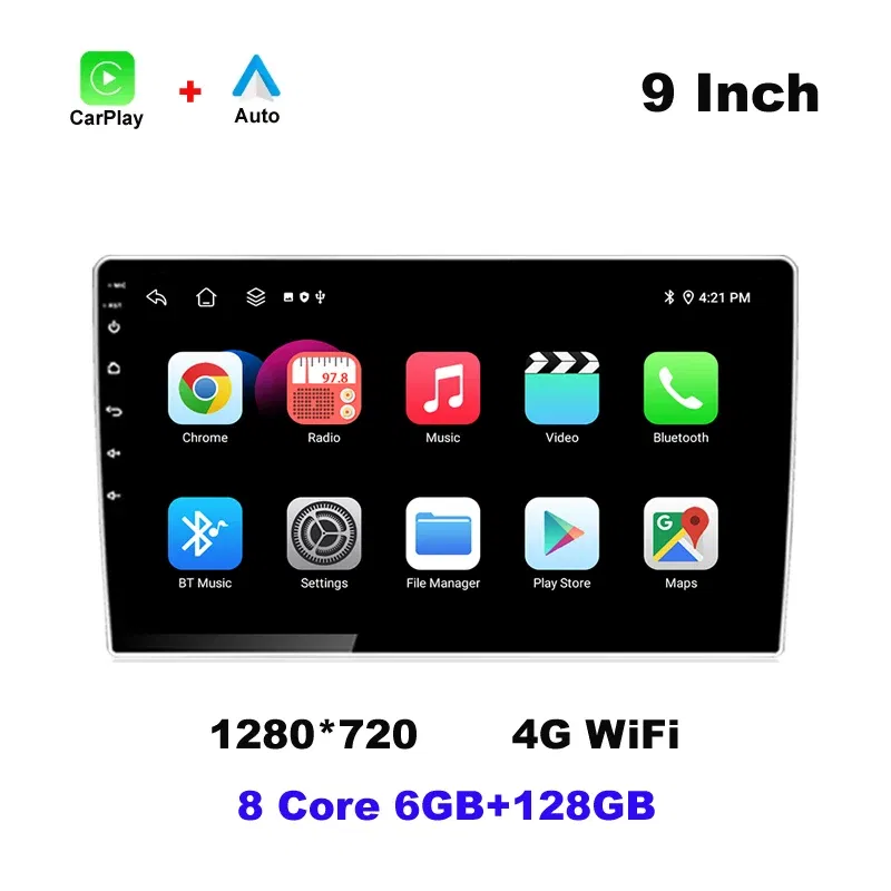 Color: Yellow, Ships From: CHINA - 2 Din Car Radio Carplay 1280*720 Android Auto Universal Multimedia Player GPS WIFI Autoradio Stereo Video System AHD Camera