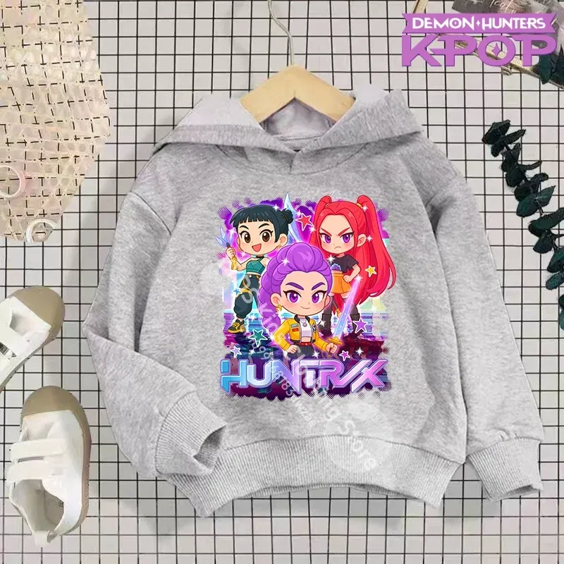 Color: army green, Kid Size: 13T - 2025 KPop Demon Hunters Hoodie Fashion Rumi Sweatshirt Pullover Cute Long Sleeve Autumn Boys Girls Cartoon Y2K Hoody Sportswear