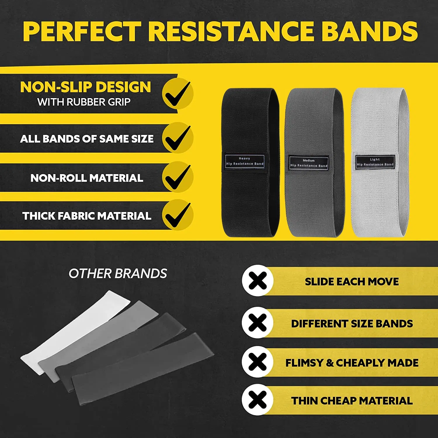 Color: Blue - Fabric Resistance Hip Booty Bands Glute Thigh Elastic Workout Bands Squat Circle Stretch Fitness Strips Loops Yoga Gym Equipment