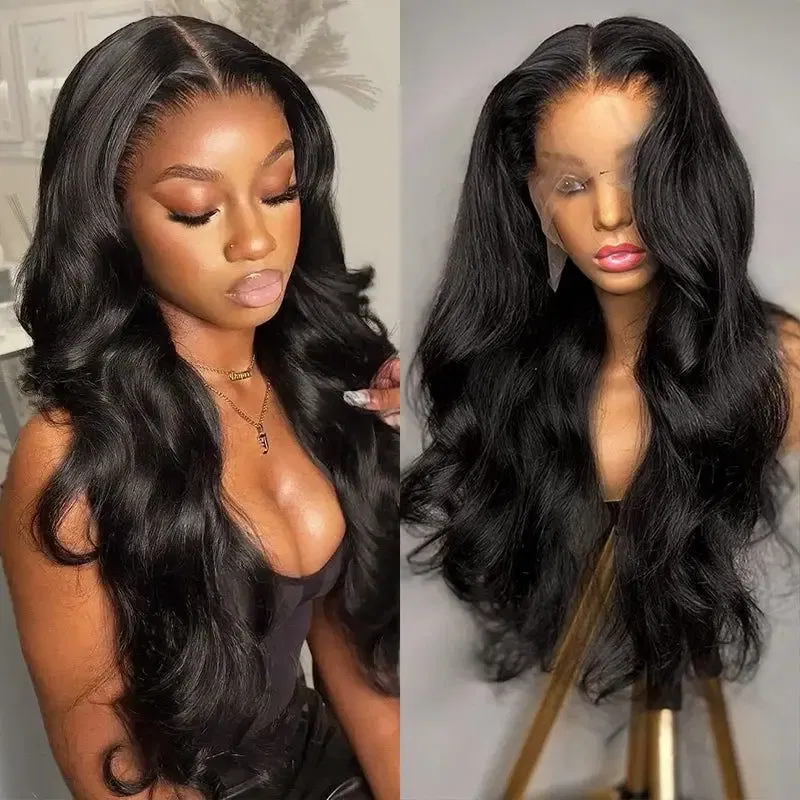 Ships From: CHINA, Stretched Length: 18inches, Density: 100%, Lace Size: 13x6 - Body wave hd transparent lace wig 13x6 human hair For Women choice Pre Plucked 30 40 Inch wavy Frontal brazilian cheap Wigs