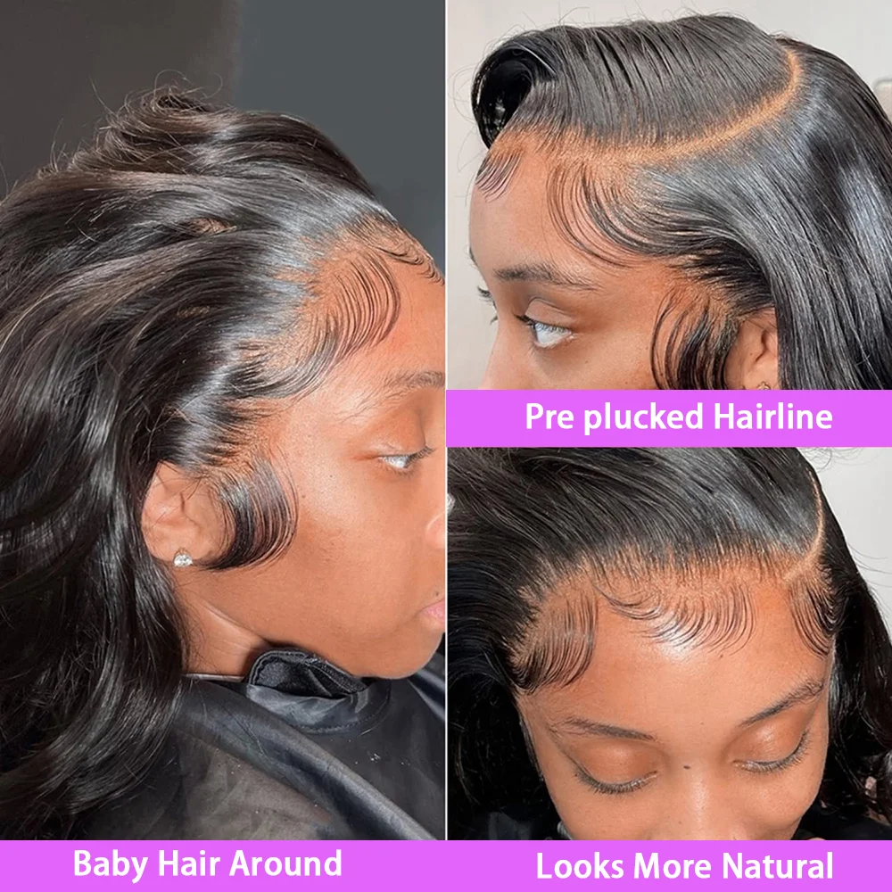 Color: #1B, Ships From: CHINA, Stretched Length: 28inches, Density: 200% - Body Wave 13x6 Lace Front Wigs Human Hair 200 Density Brazilian Remy Human Hair Wigs 13x4 Transparent Lace For Women 30 32 Inch