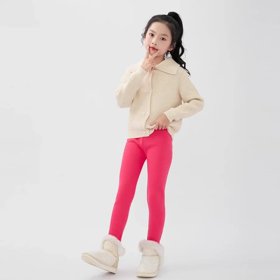 Color: GRAY, Size: 104, Ships From: CHINA - SheeCute Girls Winter Warm Pants Kids Fleece Lined Leggings for 3-11 Years SCW7101