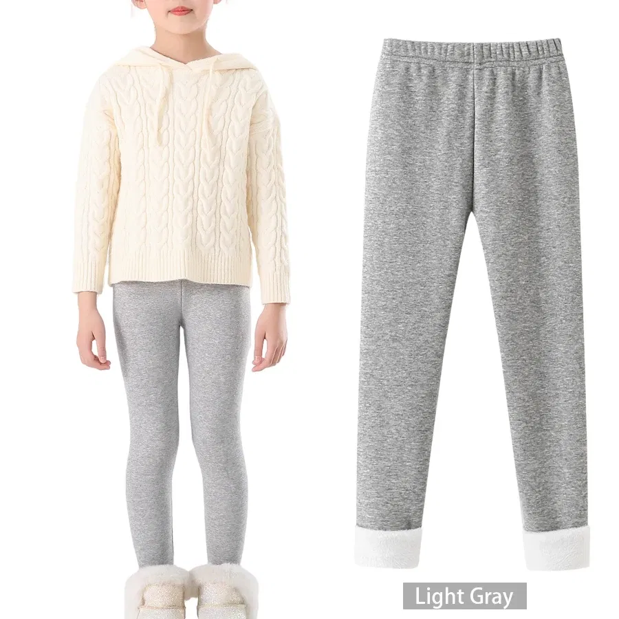 Color: GRAY, Size: 104, Ships From: CHINA - SheeCute Girls Winter Warm Pants Kids Fleece Lined Leggings for 3-11 Years SCW7101